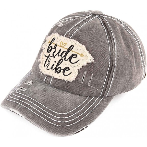 Baseball Caps Womens Bride Tribe Baseball Cap I Do Bachelorette Wedding Party Hat - Bride Tribe - Dark Grey - C818RMH4OX9 $20.61