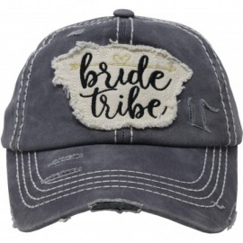 Baseball Caps Womens Bride Tribe Baseball Cap I Do Bachelorette Wedding Party Hat - Bride Tribe - Dark Grey - C818RMH4OX9 $20.61