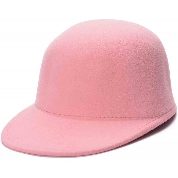 Baseball Caps Womens Unisex Solid Color 100% Wool Felt Baseball Cap Hat T282 - Pink - CC187GXHAXM $20.97
