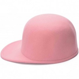 Baseball Caps Womens Unisex Solid Color 100% Wool Felt Baseball Cap Hat T282 - Pink - CC187GXHAXM $20.97