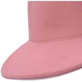 Baseball Caps Womens Unisex Solid Color 100% Wool Felt Baseball Cap Hat T282 - Pink - CC187GXHAXM $20.97