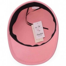 Baseball Caps Womens Unisex Solid Color 100% Wool Felt Baseball Cap Hat T282 - Pink - CC187GXHAXM $20.97