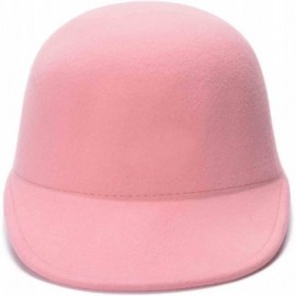 Baseball Caps Womens Unisex Solid Color 100% Wool Felt Baseball Cap Hat T282 - Pink - CC187GXHAXM $20.97