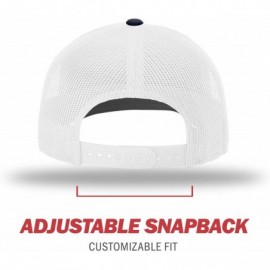 Baseball Caps Richardson Unisex 112 Trucker Adjustable Snapback Baseball Cap- Split Navy/White- One Size Fits Most - CU11IMGJ...