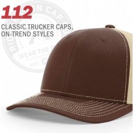 Baseball Caps Richardson Unisex 112 Trucker Adjustable Snapback Baseball Cap- Split Navy/White- One Size Fits Most - CU11IMGJ...