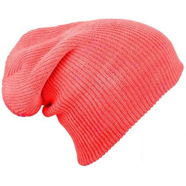 Skullies & Beanies Mens/Woman Knitted Woolly Winter Slouch Beanie Hat - Red - C712HP9CV7F $8.97