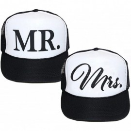 Baseball Caps Mr. and Mrs. Trucker Hat Set Black- White - C917XXI7Y80 $26.98