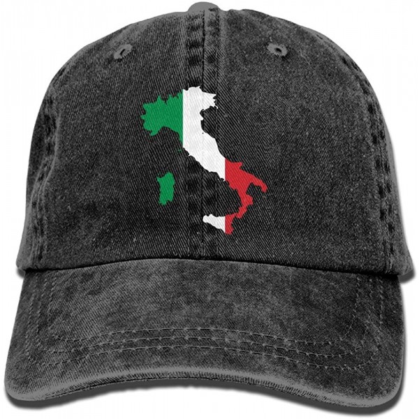 Baseball Caps Italia Italy Italian Map Mens&Womens Vintage Style Classic Outdoor Cap Baseball Cap - Black - CT185LHK57L $19.00