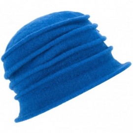 Skullies & Beanies 1920s Gatsby Womens Flower Wool Warm Beanie Bow Hat Cap Crushable A287 - Royal Blue - CM1263WXZGL $13.16