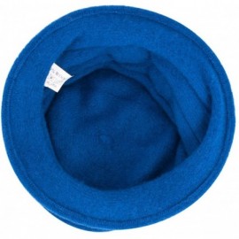 Skullies & Beanies 1920s Gatsby Womens Flower Wool Warm Beanie Bow Hat Cap Crushable A287 - Royal Blue - CM1263WXZGL $13.16