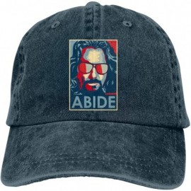 Baseball Caps Unisex Abide The Dude Vintage Washed Distressed Cotton Baseball Cap Adjustable Denim Dad Hat - Navy - CL1948RQX...