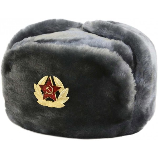 Skullies & Beanies Hat Russian Soviet Army Air Force Fur Military Ushanka GR Size XL - C6113Z53KQZ $21.15