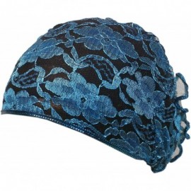 Headbands Beautiful Metallic Turban-style Head Wrap - Lacey Sky Blue - C718DU4AS5Y $19.56