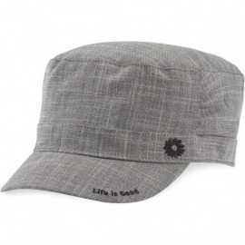 Baseball Caps Pleated Cadet Daisy Black - Heather Gray/Daisy - CX17YE3X29T $24.05