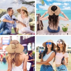 Sun Hats Straw Hats for Women- Foldable Sun Hat UPF 50+ Wide Brim Beach Hat - Nature - CR18U7E4TK2 $12.79