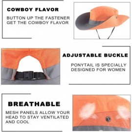 Sun Hats Women Outdoor Summer Sun Hat UV Protection Wide Brim Foldable Safari Fishing Cap - Orange - C218N7UAWYI $12.67