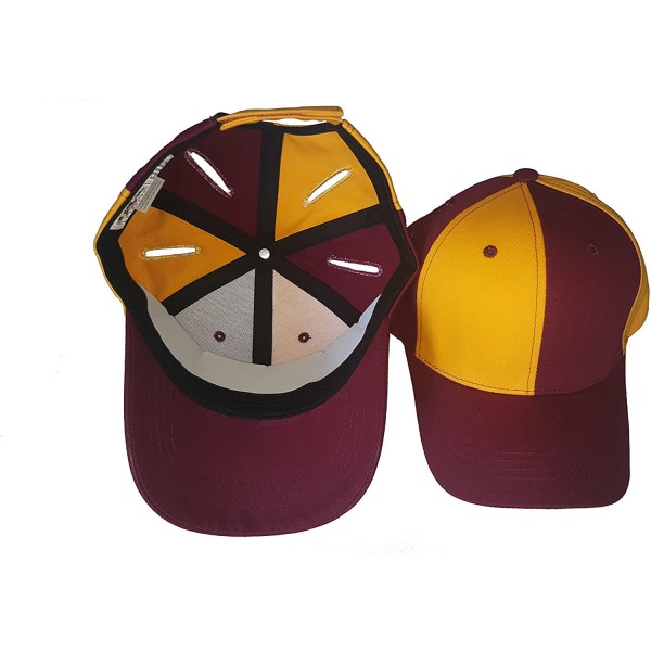 Baseball Caps Pigtail Ponytail Hat 2.0 - Gold/Burgundy - CT18C9ACYX4 $29.24