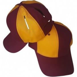 Baseball Caps Pigtail Ponytail Hat 2.0 - Gold/Burgundy - CT18C9ACYX4 $29.24