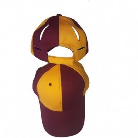 Baseball Caps Pigtail Ponytail Hat 2.0 - Gold/Burgundy - CT18C9ACYX4 $29.24