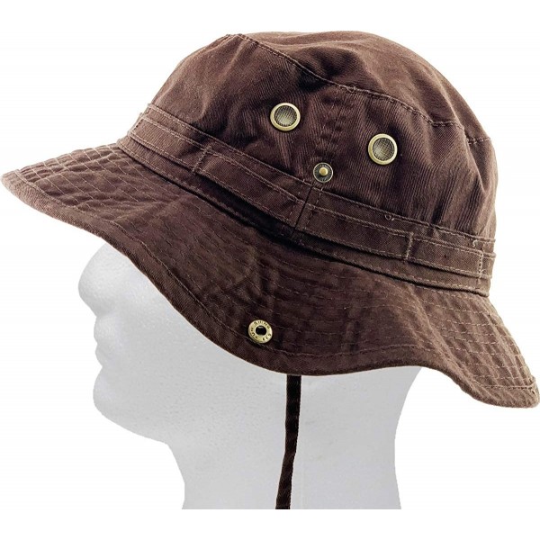 Unisex Washed Cotton Bucket Hat Summer Outdoor Cap - (2. Boonie With ...