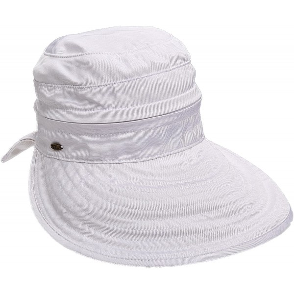 Sun Hats Deluxe Nylon Zip Face Saver Sun Summer Hat - White - C511VS0WDX5 $26.35