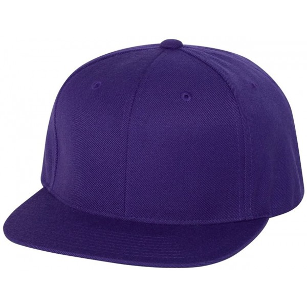 Visors 6-Panel Structured Flat Visor Classic Snapback (6089) - Purple - C412CIERHFD $7.47