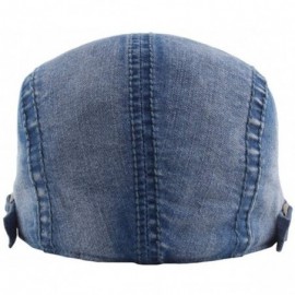 Newsboy Caps Unisex Denim Newsboy Hats Flat Ivy Gatsby Cabbie Driving Berets Hat Cotton Dad Cap for Men Women - Hat-denim Blu...