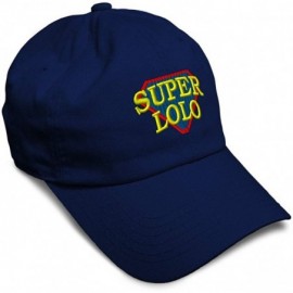 Baseball Caps Custom Soft Baseball Cap Super Lolo Philippines Embroidery Twill Cotton - Navy - C318SLUQO4Y $21.51