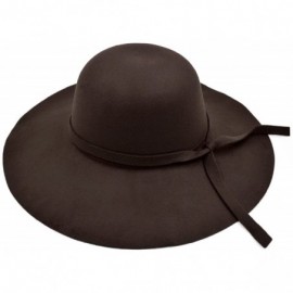 Sun Hats Women's Premium Felt Wide Brim Floppy Hat - Coffee - C9186I67SNT $11.20