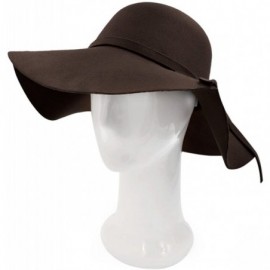 Sun Hats Women's Premium Felt Wide Brim Floppy Hat - Coffee - C9186I67SNT $11.20