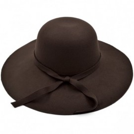 Sun Hats Women's Premium Felt Wide Brim Floppy Hat - Coffee - C9186I67SNT $11.20