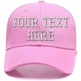 Baseball Caps Custom Ponytail Baseball Cap Personalized Messy Bun Hat Mesh Visor Trucker Hat - Pink - C018GZ73U25 $13.66
