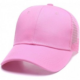 Baseball Caps Custom Ponytail Baseball Cap Personalized Messy Bun Hat Mesh Visor Trucker Hat - Pink - C018GZ73U25 $13.66