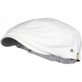 Newsboy Caps Men's Cotton Flat Cap IVY Gatsby newsboy Hunting Hat - White - CC11YLNH6VZ $12.60