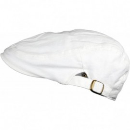 Newsboy Caps Men's Cotton Flat Cap IVY Gatsby newsboy Hunting Hat - White - CC11YLNH6VZ $12.60