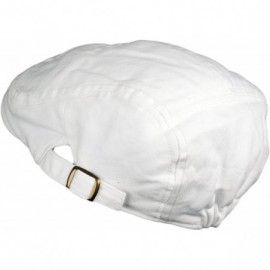 Newsboy Caps Men's Cotton Flat Cap IVY Gatsby newsboy Hunting Hat - White - CC11YLNH6VZ $12.60