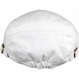 Newsboy Caps Men's Cotton Flat Cap IVY Gatsby newsboy Hunting Hat - White - CC11YLNH6VZ $12.60