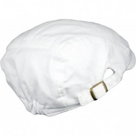 Newsboy Caps Men's Cotton Flat Cap IVY Gatsby newsboy Hunting Hat - White - CC11YLNH6VZ $12.60