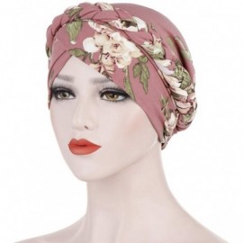 Skullies & Beanies Muslim Turban Caps for Women-Colorful Floral Printed One Plait Elegant Stretch Turban Head Wrap for Cancer...