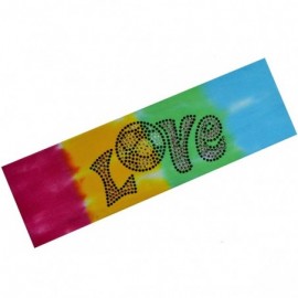 Headbands Love Soccer Rhinestone Cotton Stretch Headband - RAINBOW TIE DYE - CA11TILX7TP $11.11