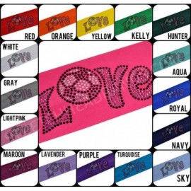 Headbands Love Soccer Rhinestone Cotton Stretch Headband - RAINBOW TIE DYE - CA11TILX7TP $11.11