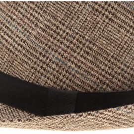 Fedoras Men's Classic Fashion Short Brim Trilby Structured Gangster Fedora Hat with Band - Houndtooth- Brown - CJ18WH7RRR8 $1...