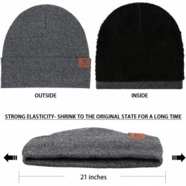 Skullies & Beanies Winter Daily Beanie Slouchy Knit Stocking Hat- Warm Fleece Skull Cap for Men and Women - Dark Grey - CZ18A...