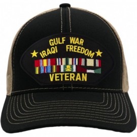 Baseball Caps Gulf War/Iraqi Freedom Veteran Hat/Ballcap Adjustable One Size Fits Most - Mesh-back Black & Tan - CD18A6HQGLC ...