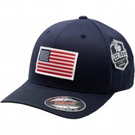 Baseball Caps Make America Great Again Flex Fit Hat American Flag White Border - CG18H0O9XZS $17.79