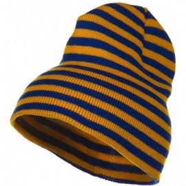 Skullies & Beanies Trendy Striped Beanie - Royal Yellow - CC1156XIB2R $14.81