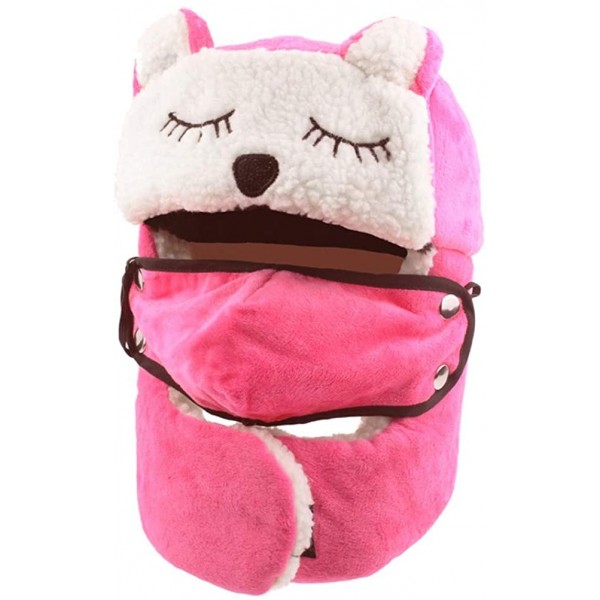 Bomber Hats Winter Warm Trapper Hat with Windproof Mask Winter Ear Flap Hat for Men Women - Z-women(pink) - CS1936L8LUS $15.39