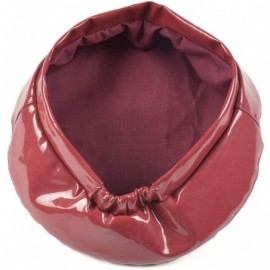 Berets Patent Leather French Style Beret Hat PU Dancing for Women - Red - CD18RA4D5IQ $12.49