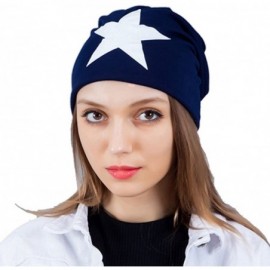 Skullies & Beanies Women's Winter Cotton Beanie Cap Thin Hip-hop Star Hat - Blue - CR1279BP1VR $20.88