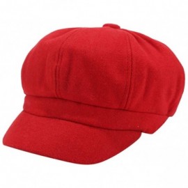 Berets 2DXuixsh Women's Newsboy Cap Vintage Hat Winter Wool Beret Hat Visor Painter Hats - Black - C718ARMQXKN $9.80